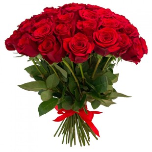 Букет из 51 красной розы с лентой