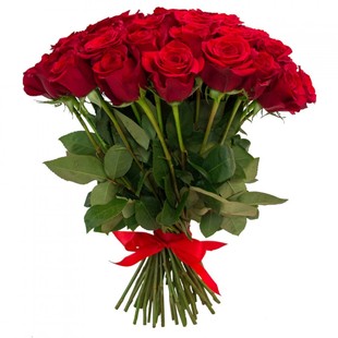 Букет из 51 красной розы с лентой